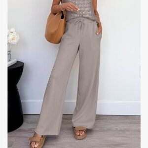 Amazon Women's Wide-Leg Pants in Taupe